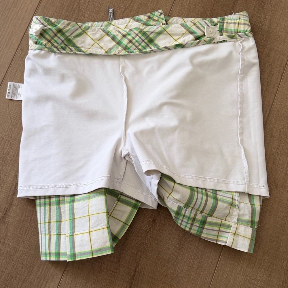 Lole Green‎ Plaid Skort Sz 6 Golf Tennis Pickle Ball UPF 50+ Water Repellent - Picture 10 of 13